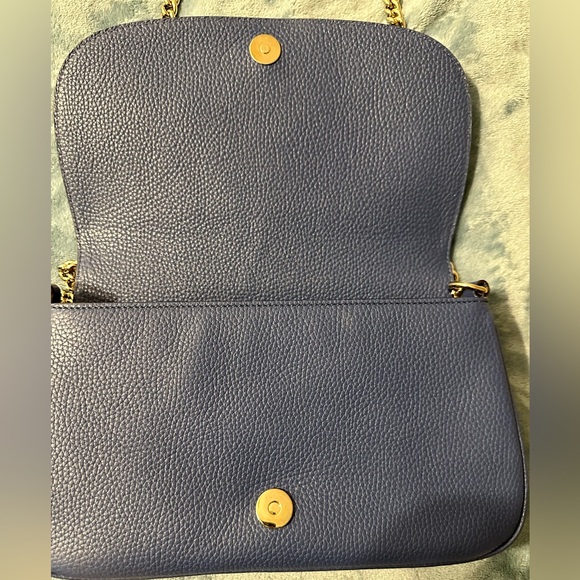 100% Authentic Gucci Pebbled Calfskin Medium Soho Flap Crossbody Periwinkle - Picture 5 of 13